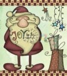 Primitive Country Santa Claus Garden Flag