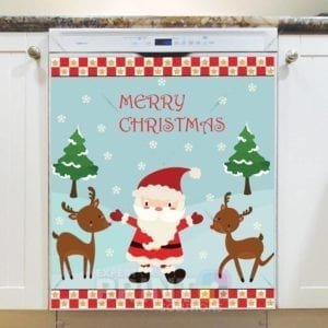 Santa Claus and 2 Deer Dishwasher Magnet