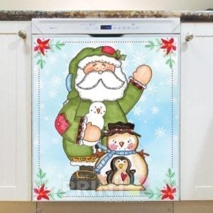 Prim Country Santa and Snowman Dishwasher Magnet