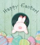 Cute Easter Bunny in a Hole Garden Flag