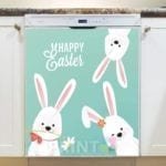 White Easter Bunnies Dishwasher Magnet