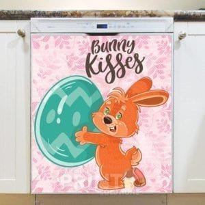 Bunny with a Green Easter Egg Dishwasher Magnet