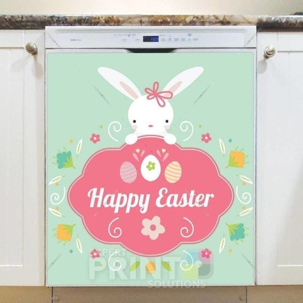 Easter Bunny with a Sign Dishwasher Magnet