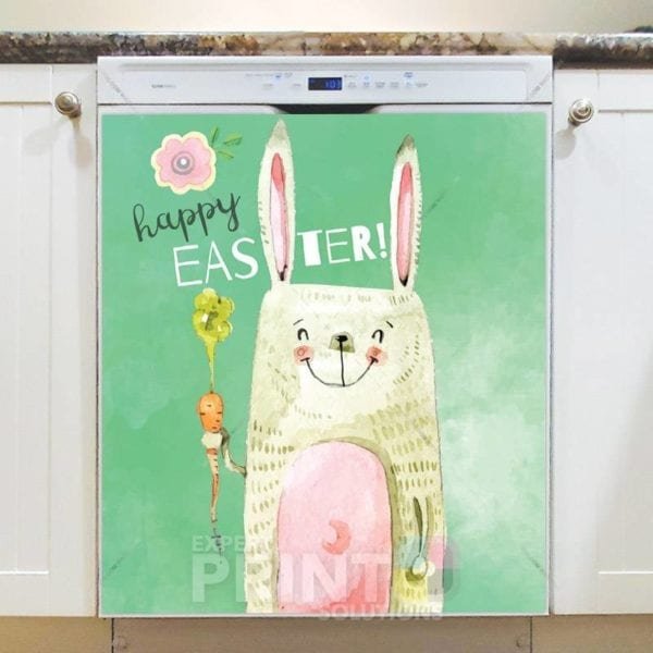 Funny Easter Bunny with a Carrot Dishwasher Magnet