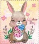 Easter Bunny with Easter Eggs and Flowers Garden Flag