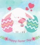 Easter Bunny Hugging an Egg Garden Flag