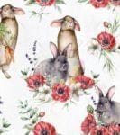 Easter Bunnies and Poppies Garden Flag