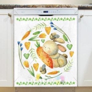 Easter Bunny with Carrots Dishwasher Magnet