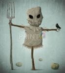 Cute Halloween Character - Scarecrow Garden Flag