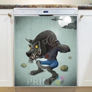 Cute Halloween Character - Werewolf Dishwasher Magnet