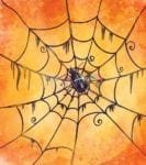 Halloween Spider in the Web Garden Flag
