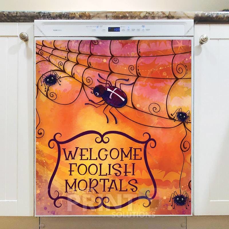 Halloween Spiders in the Web Dishwasher Magnet