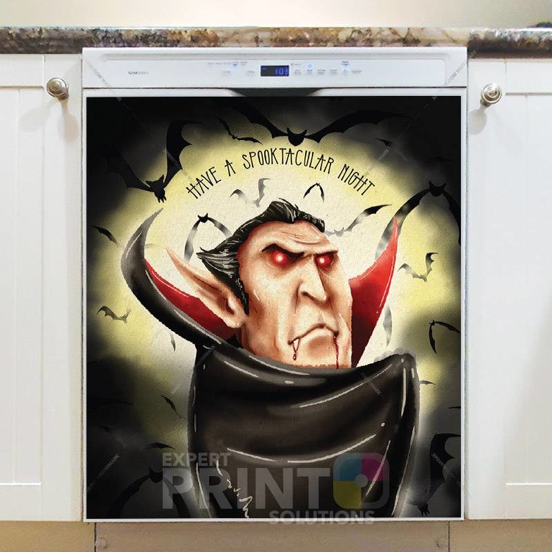 Spooktacular Halloween with Dracula Dishwasher Magnet
