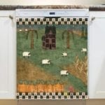 4223-prim-country-autumn-saltbox-house-and-sheep-dishwasher-magnet Prim Country Autumn Saltbox House and Sheep Dishwasher Magnet