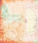 Vintage Butterfly and Roses Design Garden Flag