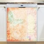 Vintage Butterfly and Roses Design Dishwasher Magnet