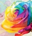 Rainbow Rose and Butterfly Garden Flag