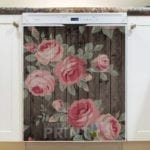 Rustic Flowers on Wood Pattern #3 Dishwasher Magnet