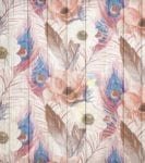 Rustic Flowers and Feathers on Wood Pattern Garden Flag