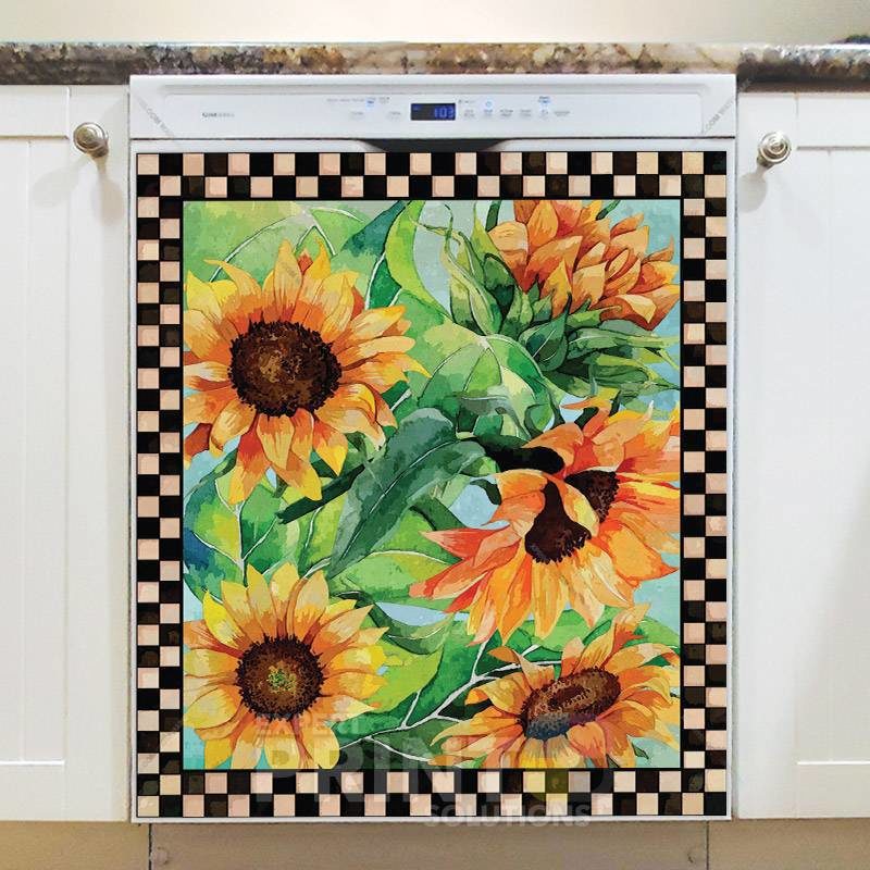 Beautiful Blooming Sunflowers Dishwasher Magnet