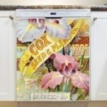 Vintage Retro Flower Seed Label #3 Dishwasher Magnet