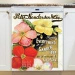 Vintage Retro Flower Seed Label #6 Dishwasher Magnet