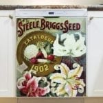 Vintage Retro Flower Seed Label #9 Dishwasher Magnet