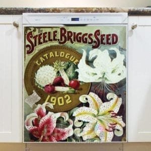 Vintage Retro Flower Seed Label #9 Dishwasher Magnet