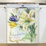 Vintage Retro Flower Seed Label #21 Dishwasher Magnet