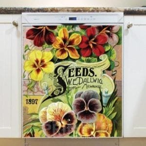 Vintage Retro Flower Seed Label #29 Dishwasher Magnet