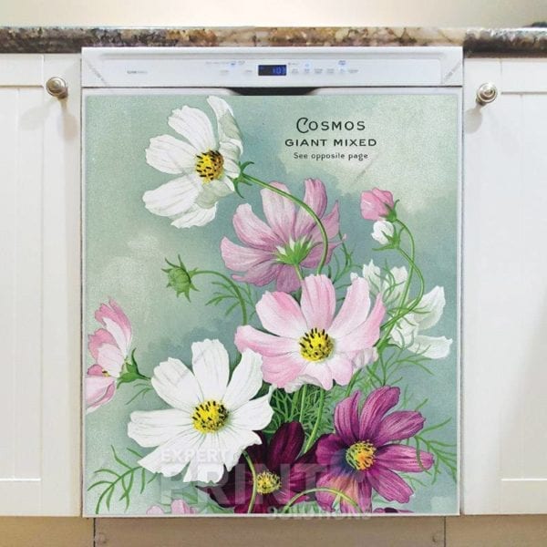 Vintage Retro Flower Seed Label #30 Dishwasher Magnet