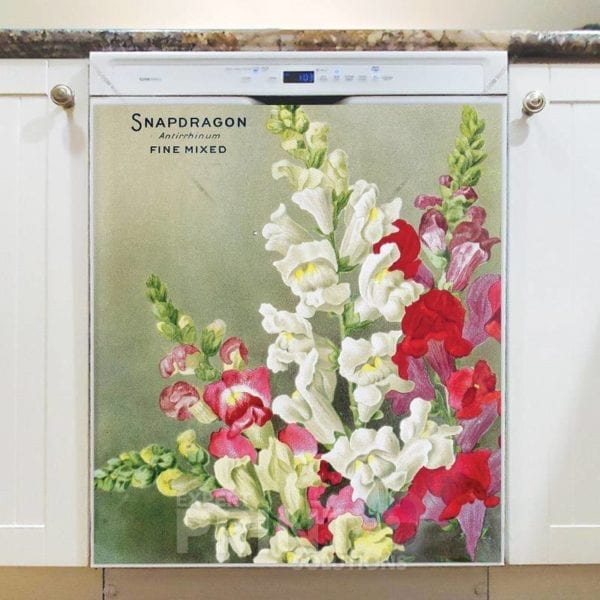 Vintage Retro Flower Seed Label #31 Dishwasher Magnet