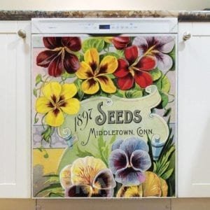 Vintage Retro Flower Seed Label #33 Dishwasher Magnet
