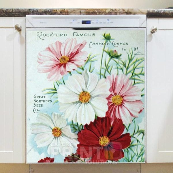 Vintage Retro Flower Seed Label #34 Dishwasher Magnet