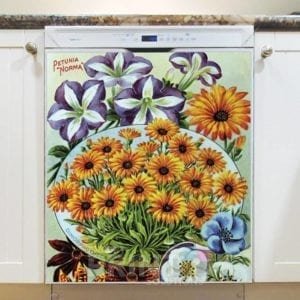 Vintage Retro Flower Seed Label #35 Dishwasher Magnet