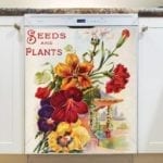 Vintage Retro Flower Seed Label #36 Dishwasher Magnet