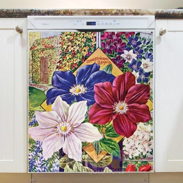 Vintage Retro Flower Seed Label #38 Dishwasher Magnet