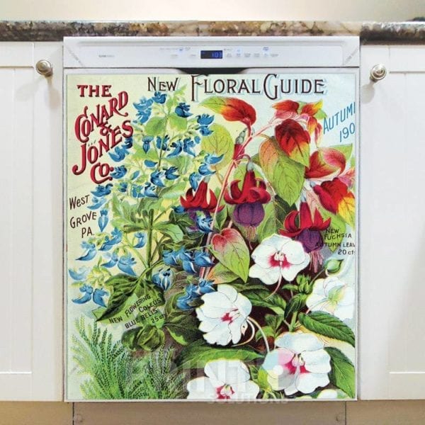 Vintage Retro Flower Seed Label #40 Dishwasher Magnet