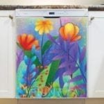 Colorful Fairy Garden Dishwasher Magnet