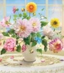 Summer Flowers on a Table Garden Flag