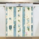 Beautiful Painted Flowers on Wood Design Dishwasher Magnet