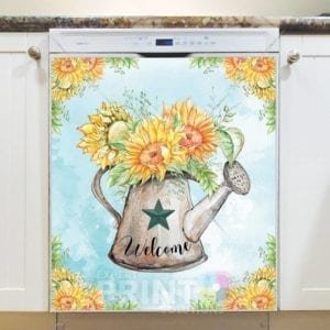 Sunflower Watering Can Dishwasher Magnet