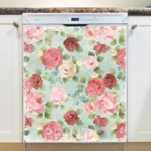 Little Cute Pink and Red Flowers Dishwasher Magnet