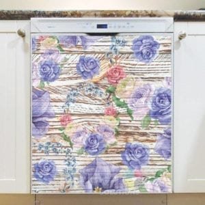 Flowers on Wood Pattern #3 Dishwasher Magnet