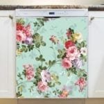 Garden Roses on Green Background Dishwasher Magnet