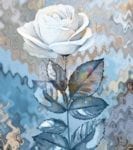 Beautiful White Roses on Abstract Background #2 Garden Flag