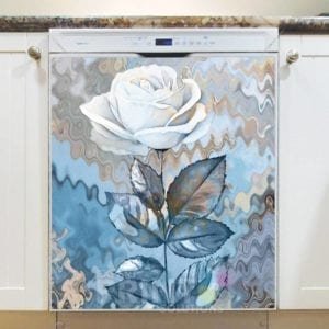 Beautiful White Roses on Abstract Background #2 Dishwasher Magnet
