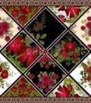 Folk Patchwork Quilt Pattern with Flowers #2 Garden Flag