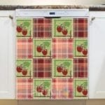 Folk Patchwork Quilt Pattern with Cherries Dishwasher Magnet