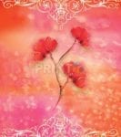 Vintage Poppy Design Garden Flag